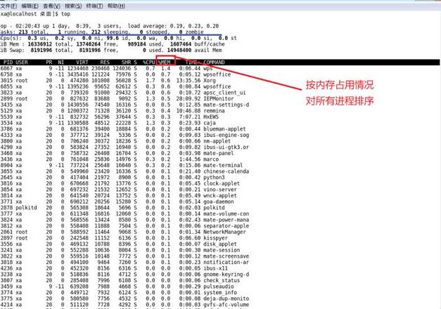 中标麒麟查看cpu命令